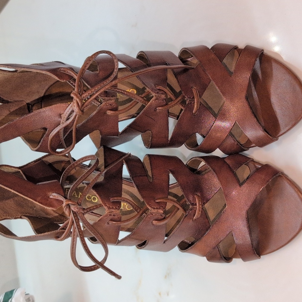 Franco Sarto Women's Gladiator Style Brown Shoes. Size 8.5 - Picture 10 of 14